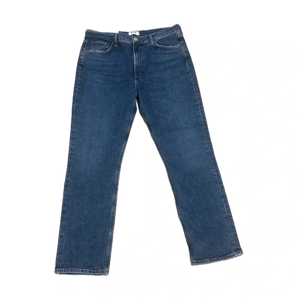 Agolde Merrel Mid-Rise Straight Leg Medium/Dark Wash Denim Jeans Size 31 NWT - Picture 1 of 9